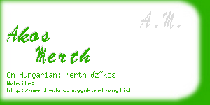 akos merth business card